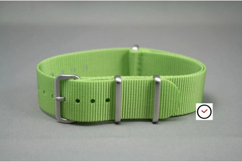 Lime-Green G10 NATO strap, brushed buckle and loops