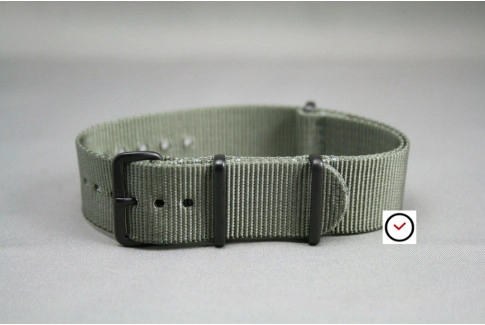 Green Grey G10 NATO strap, PVD buckle and loops (black)