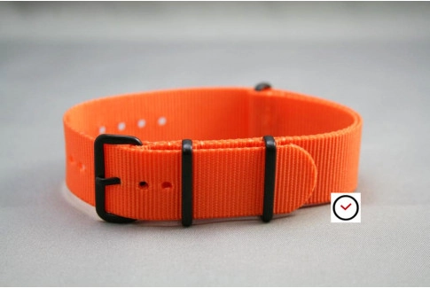 Orange G10 NATO strap, PVD buckle and loops (black)