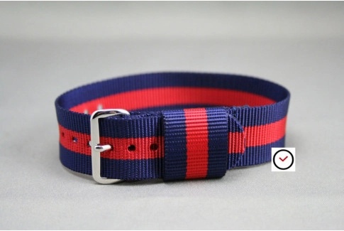 Navy Blue Red US Military nylon watch strap