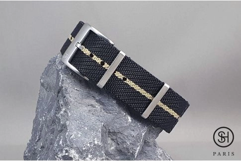 Bracelet montre Nylon Sergé SELECT-HEURE Noir Beige