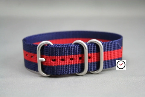 Navy Blue Red ZULU nylon strap (highly resistant fabric)