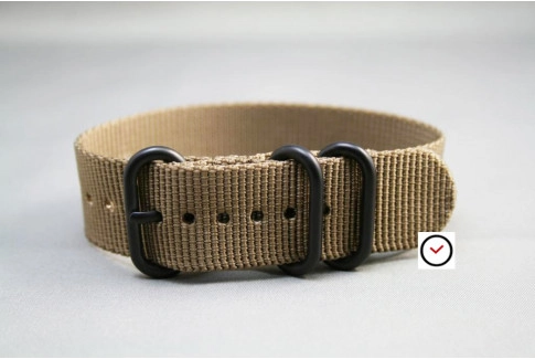 Bronze Brown ZULU nylon strap, PVD buckle and loops (black)