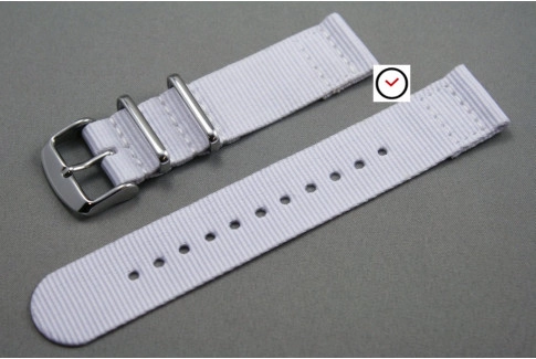 White 2 pieces NATO strap (nylon)