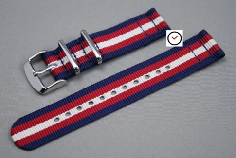 Navy Blue Red Off-White 2 pieces NATO watch strap (nylon)