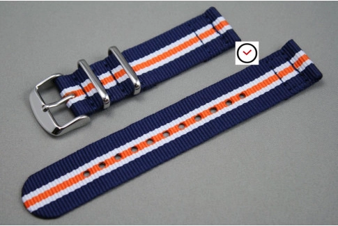 Blue White Orange Heritage 2 pieces NATO strap (nylon)