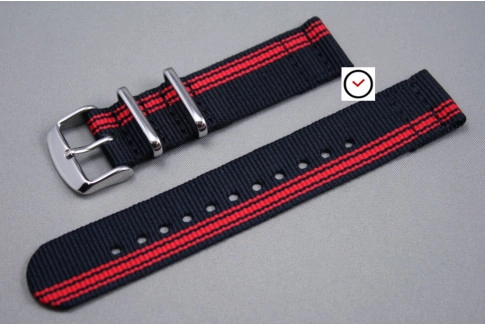 Black Red Ducati 2 pieces NATO strap (nylon)