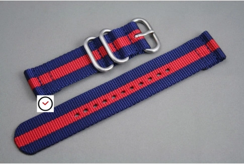 Bracelet montre ZULU 2 pièces Bleu Navy Rouge
