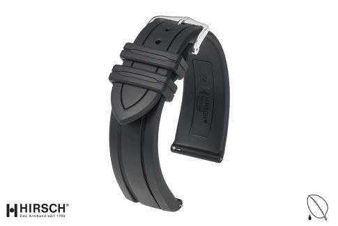Black Hevea HIRSCH natural rubber watch bracelet