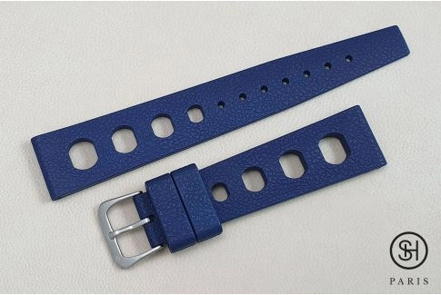 Navy Blue Racing SELECT-HEURE FKM rubber watch strap (a.k.a. "Tropic"), quick release spring bars (interchangeable)