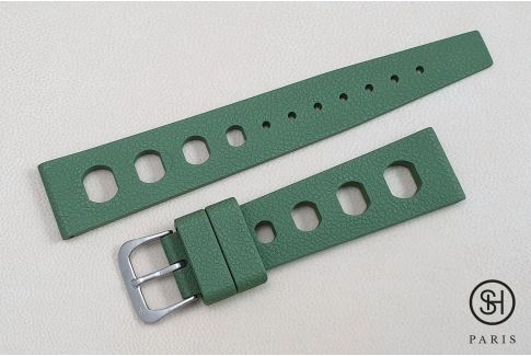 Bracelet montre caoutchouc FKM SELECT-HEURE Racing Vert Militaire (dit aussi "Tropic"), montage pompes rapides (interchangeable)