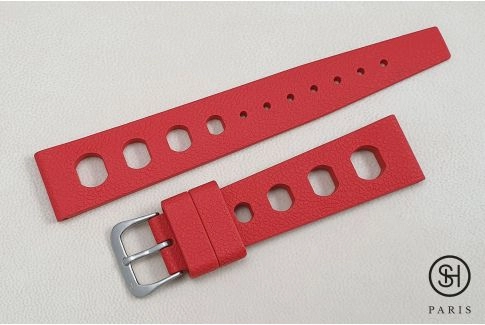 Bracelet montre caoutchouc FKM SELECT-HEURE Racing Rouge (dit aussi "Tropic"), montage pompes rapides (interchangeable)