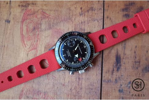 Red Racing SELECT-HEURE FKM rubber watch strap (a.k.a. "Tropic"), quick release spring bars (interchangeable)