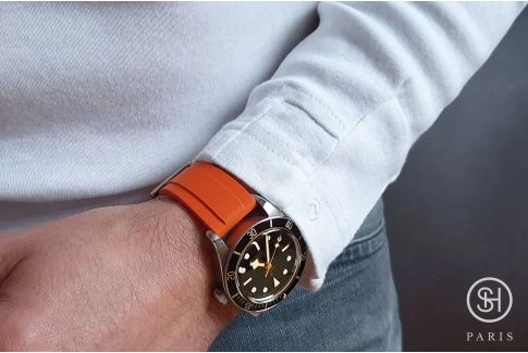 Bracelet montre caoutchouc FKM SELECT-HEURE Sport Orange, montage pompes rapides (interchangeable)