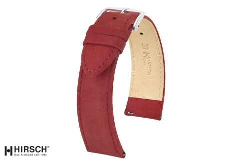Burgundy Red Osiris HIRSCH watch bracelet for women, nubuck effect leather