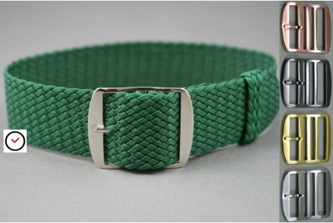 Green braided Perlon watch strap