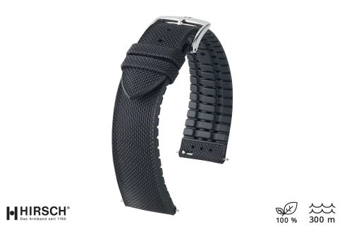Black recycled canvas NEW Arne HIRSCH watch bracelet (waterproof)