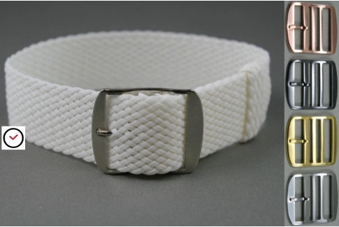 White braided Perlon watch strap
