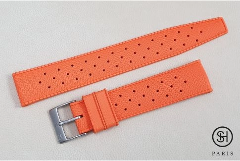 Orange Tropic SELECT-HEURE FKM rubber watch strap, quick release spring bars (interchangeable)
