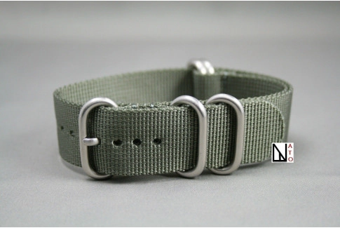 XL Green Grey NATO ZULU nylon strap, extra-long (30.5cm)