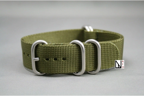 XL Olive Green NATO ZULU nylon strap, extra-long (30.5cm)