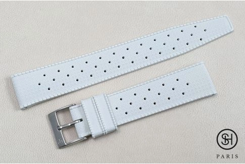 White Tropic SELECT-HEURE FKM rubber watch strap, quick release spring bars (interchangeable)