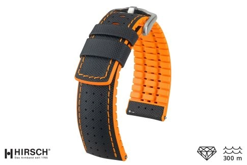 Bracelet montre HIRSCH Robby Noir Orange (étanche)