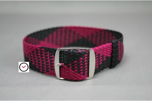 Purple Black braided Perlon watch strap