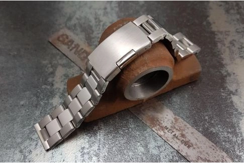 Bracelet montre "Max" en acier inox massif, boucle déployante (18, 20, 22 & 24 mm)