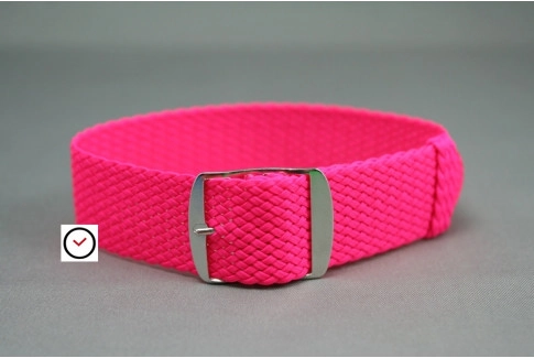 Fuchsia Pink braided Perlon watch strap (fluo)