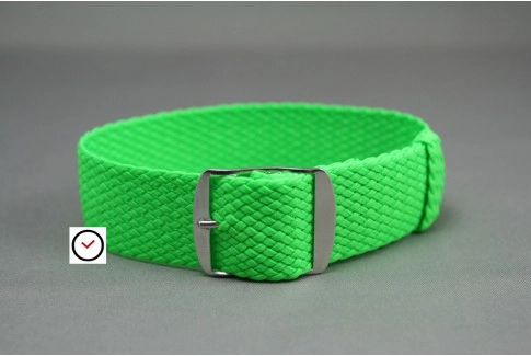 Bracelet montre Perlon tressé Vert Fluo