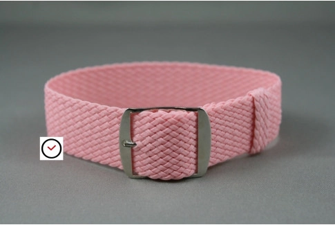 Pink braided Perlon watch strap