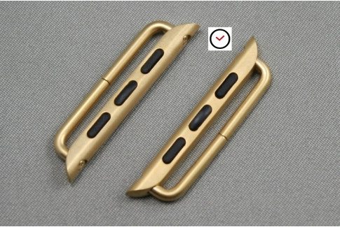 Adaptateurs bracelets acier inox or pour Apple Watch 38mm (kit complet)