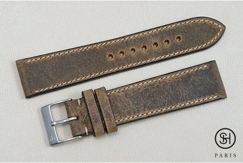 Teak Motown SELECT-HEURE leather watch strap (handmade)