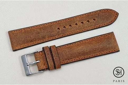 Rust Motown SELECT-HEURE leather watch strap (handmade)