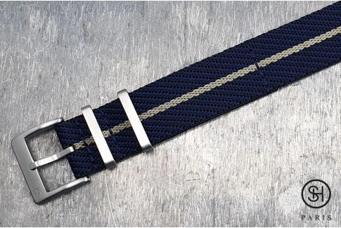 Bracelet montre Nylon Sergé SELECT-HEURE Noir Bleu Beige