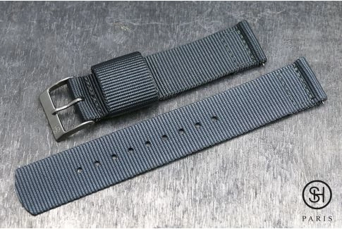 Grey SELECT-HEURE 2 pieces US Military watch strap with quick release spring bars (interchangeable)