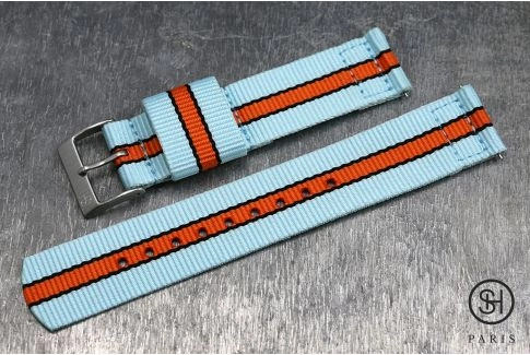 Gulf / Le Mans SELECT-HEURE 2 pieces US Military watch strap with quick release spring bars (interchangeable)