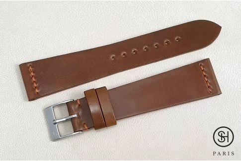 Cognac Horween Shell Cordovan SELECT-HEURE leather watch strap (handmade)