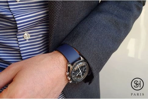 Bracelet montre caoutchouc FKM SELECT-HEURE Essentiel Bleu Marine, montage pompes rapides (interchangeable)