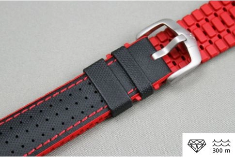 Bracelet montre HIRSCH Robby Noir Rouge (étanche)
