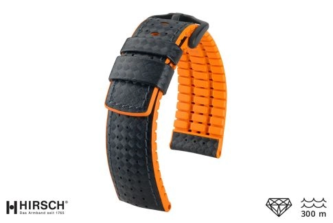 Bracelet montre HIRSCH Ayrton Noir Orange (étanche)