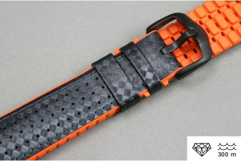 Bracelet montre HIRSCH Ayrton Noir Orange (étanche)
