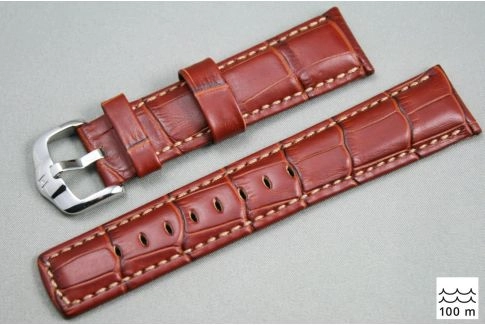 Bracelet montre HIRSCH Grand Duke, cuir Marron Or (étanche)
