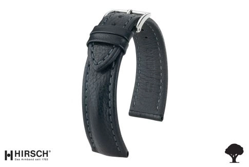 Bracelet montre HIRSCH Lucca, cuir toscan Noir, fabriqué main