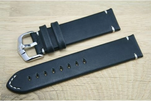 Black Ranger HIRSCH watch bracelet, vintage style (minimal stich)