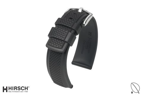 Black Accent HIRSCH natural rubber watch bracelet