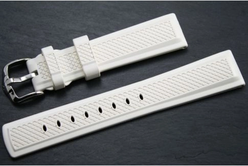 White Accent HIRSCH natural rubber watch bracelet