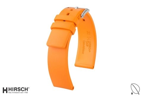 Bracelet montre HIRSCH Pure en caoutchouc naturel Orange