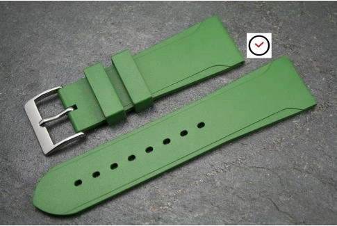 Kaki (Military / Army Green) Casual natural rubber watch strap